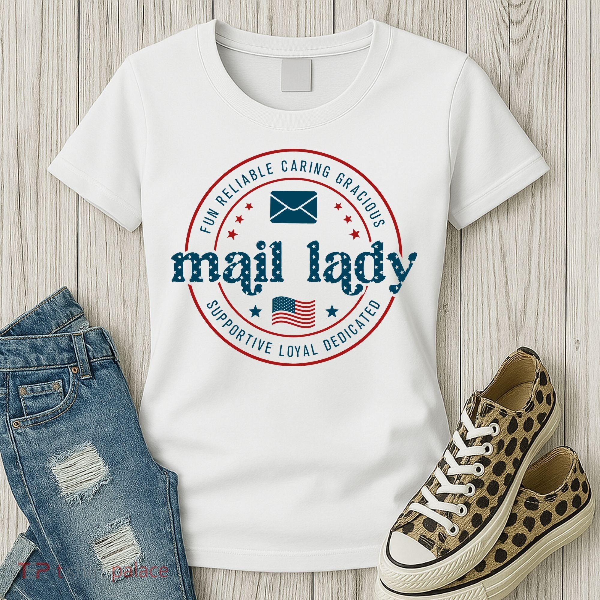 Mail Lady 4th Of July Retro Postal Worker Postal Rural Carrier Women's T-Shirt