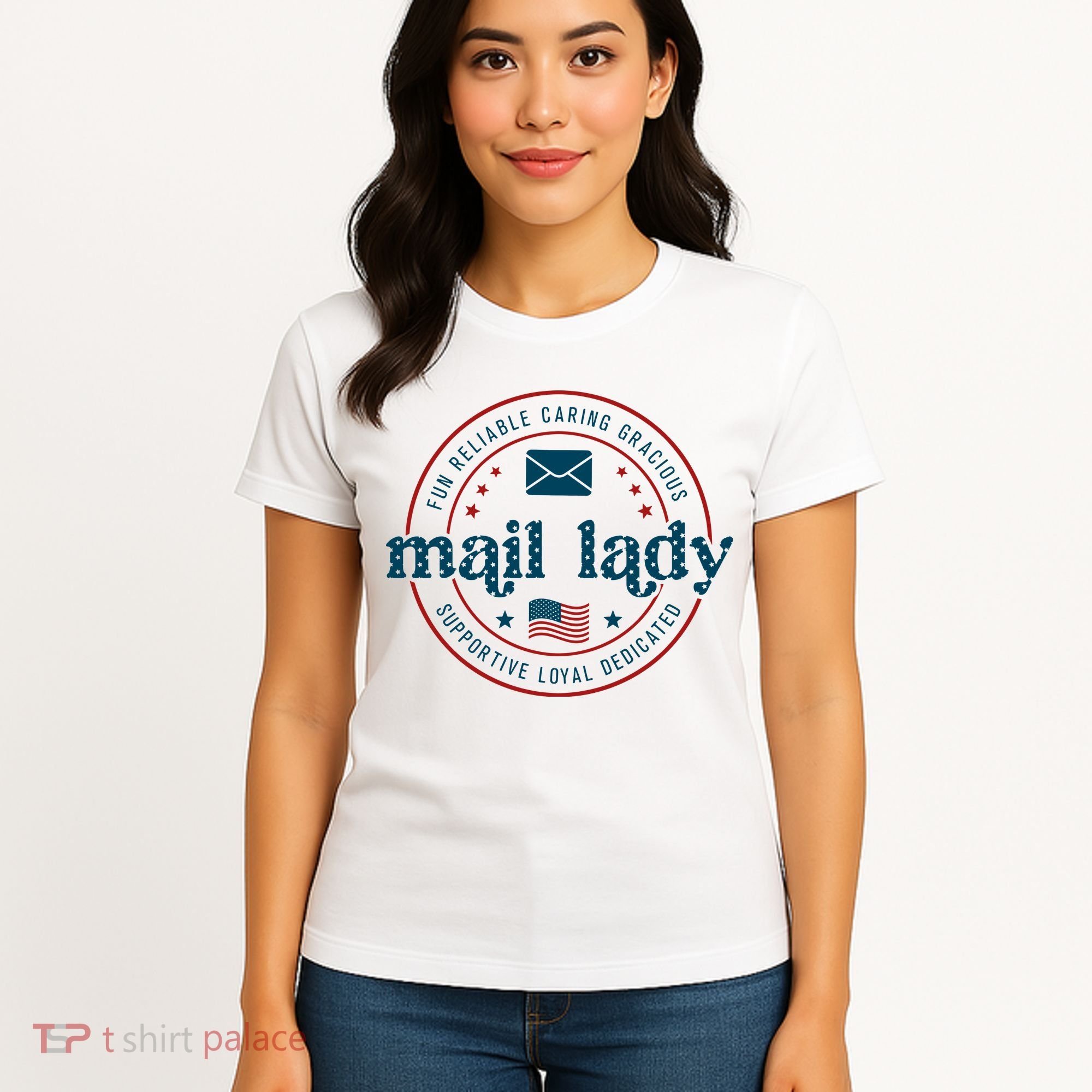 Mail Lady 4th Of July Retro Postal Worker Postal Rural Carrier Women's T-Shirt