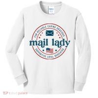 Mail Lady 4th Of July Retro Postal Worker Postal Rural Carrier Kids Long Sleeve Shirt thumb 0
