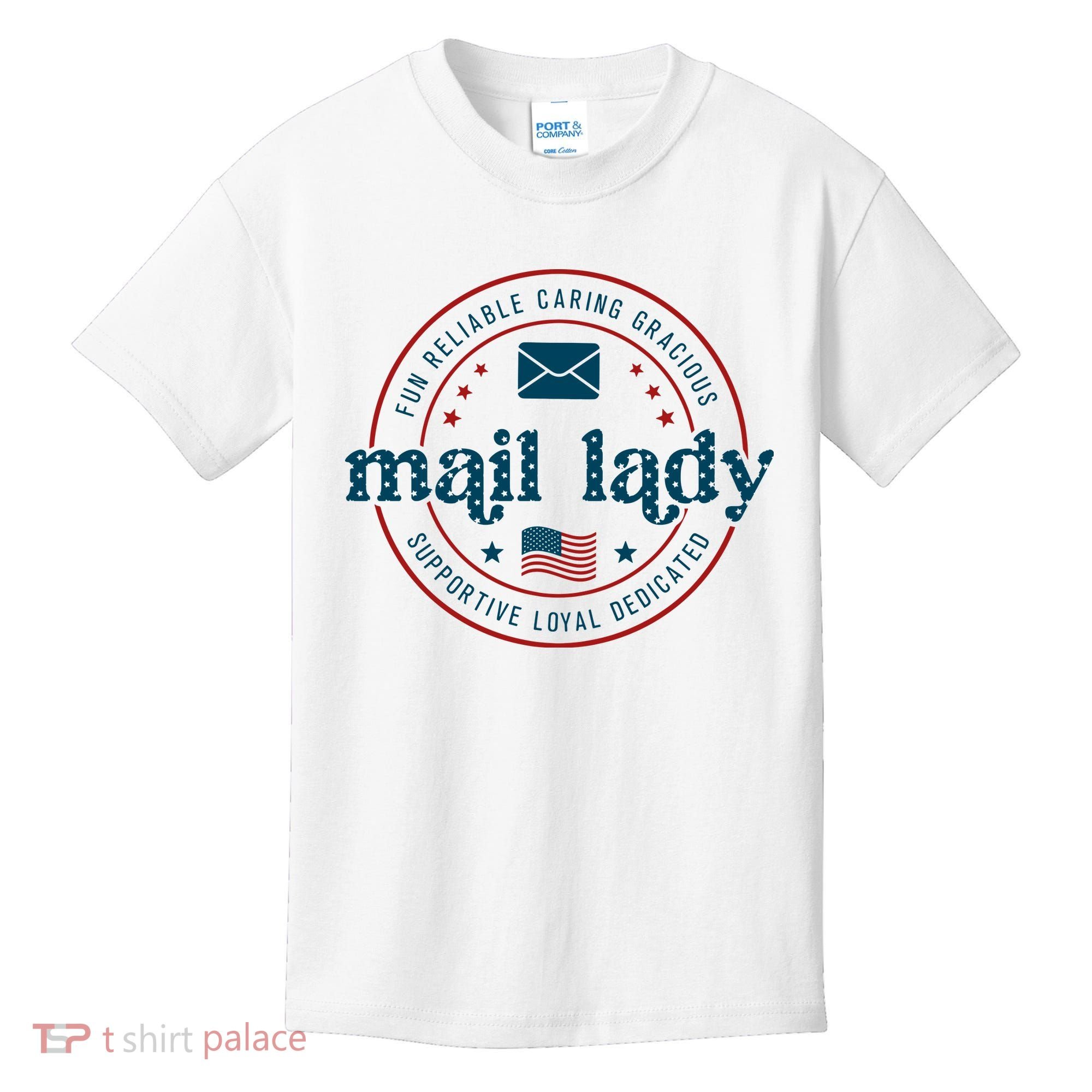 Mail Lady 4th Of July Retro Postal Worker Postal Rural Carrier Kids T-Shirt