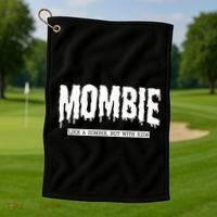 Mombie Like A Zombie But With Kids Funny Halloween Mom Golf Towel thumb 1