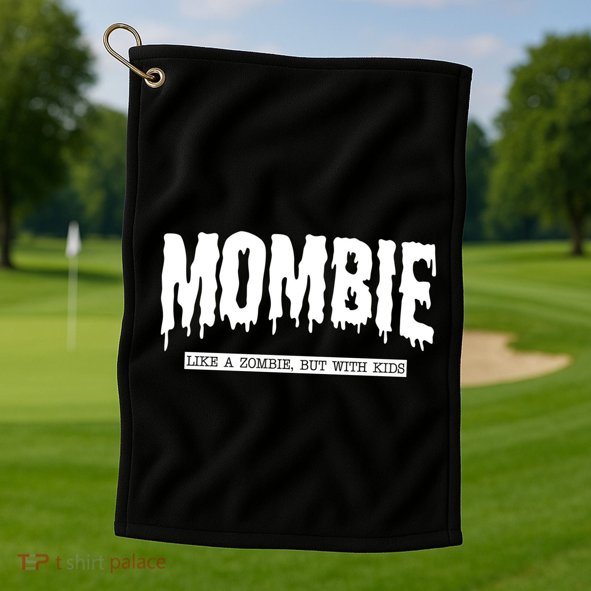 Mombie Like A Zombie But With Kids Funny Halloween Mom Golf Towel