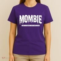 Mombie Like A Zombie But With Kids Funny Halloween Mom T-Shirt thumb 4