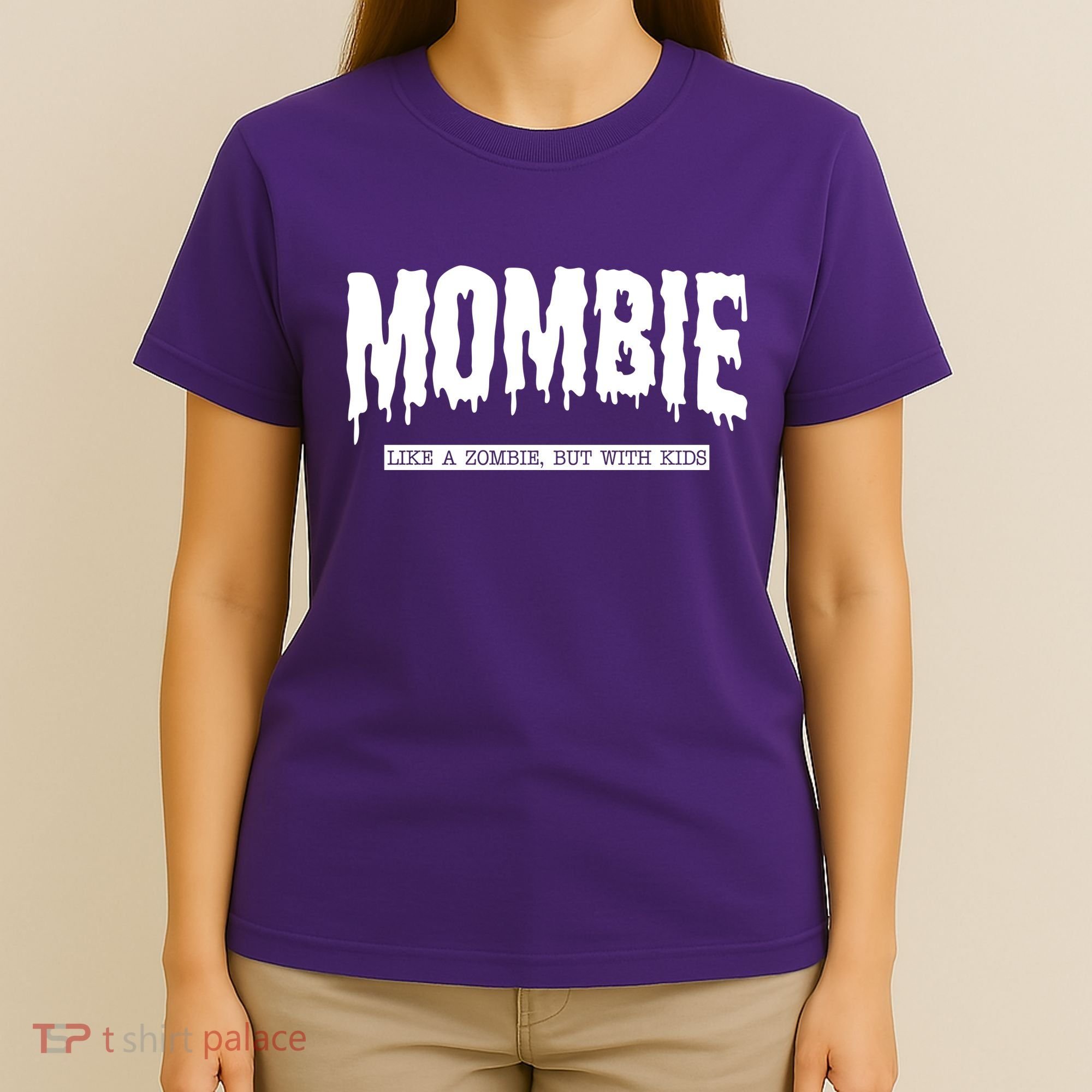 Mombie Like A Zombie But With Kids Funny Halloween Mom T-Shirt