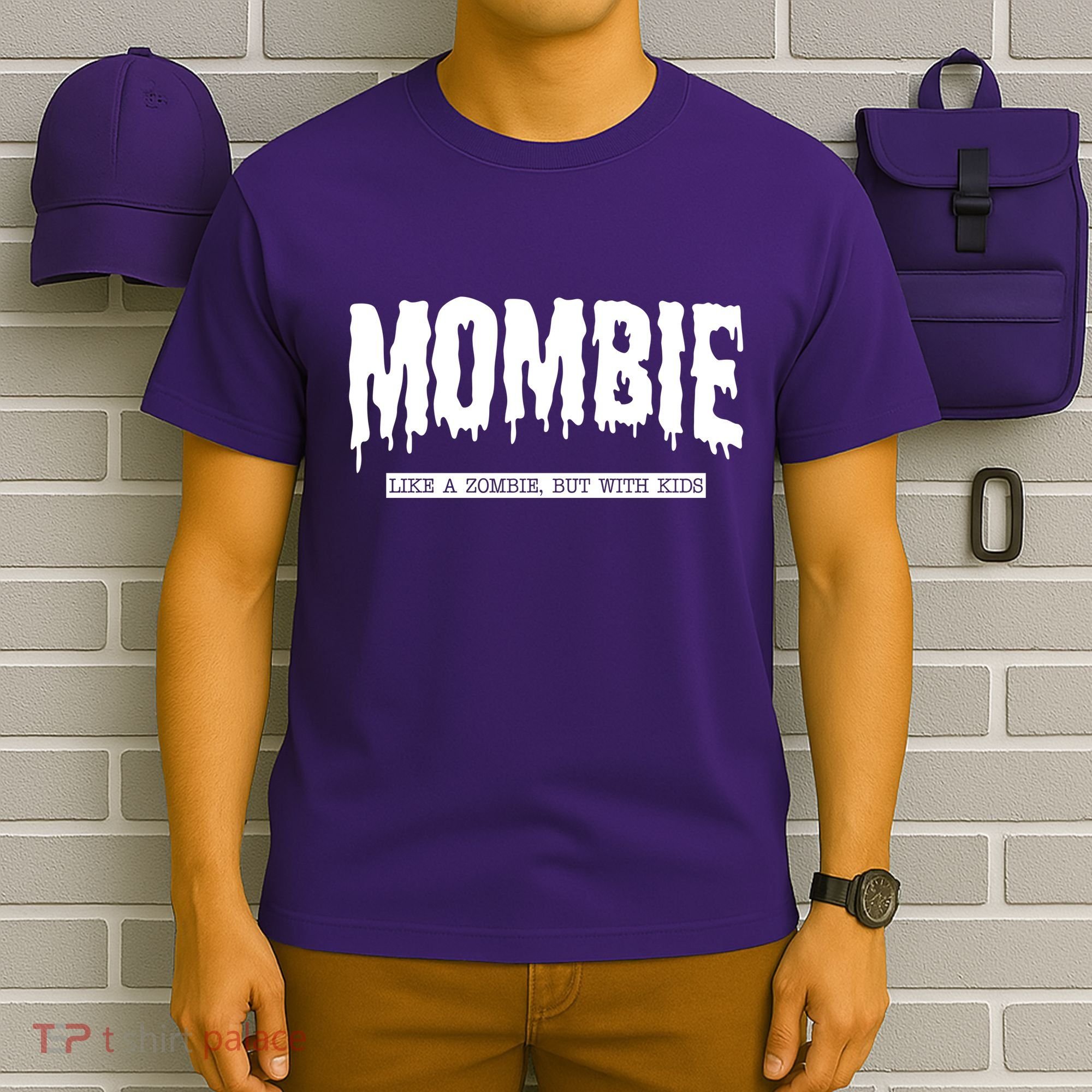 Mombie Like A Zombie But With Kids Funny Halloween Mom T-Shirt