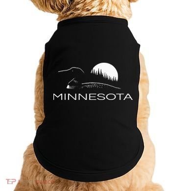 Minnesota Loon And Trees In Moonlight Doggie Tank