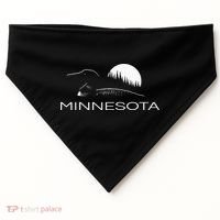 Minnesota Loon And Trees In Moonlight USA-Made Doggie Bandana thumb 0