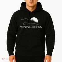 Minnesota Loon And Trees In Moonlight Hoodie thumb 2