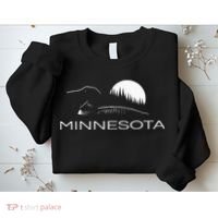 Minnesota Loon And Trees In Moonlight Sweatshirt thumb 2