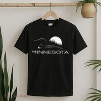Minnesota Loon And Trees In Moonlight T-Shirt thumb 2