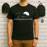 Minnesota Loon And Trees In Moonlight T-Shirt thumb 6