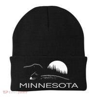 Minnesota Loon And Trees In Moonlight Beanie thumb 0