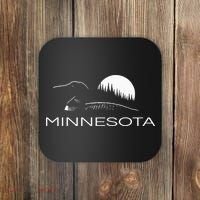 Minnesota Loon And Trees In Moonlight Coaster thumb 0
