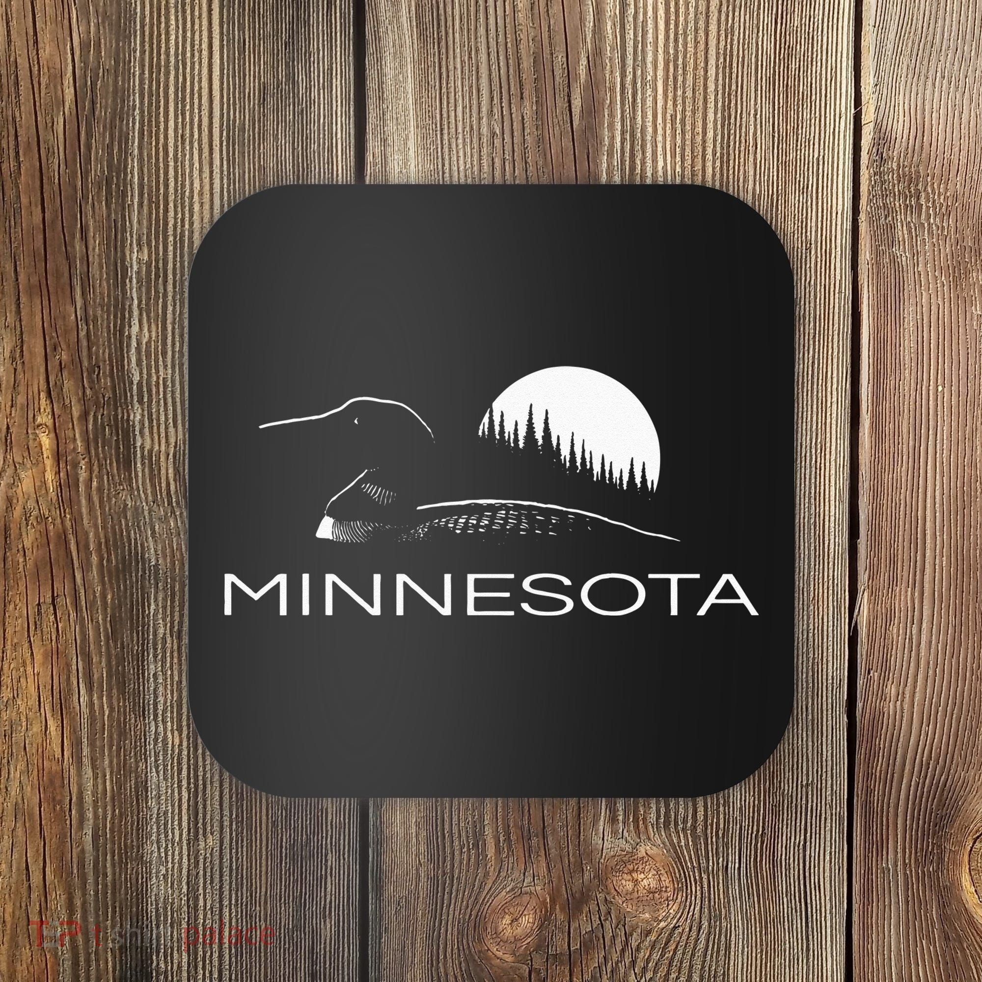 Minnesota Loon And Trees In Moonlight Coaster