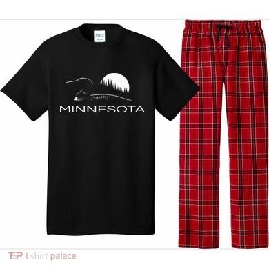 Minnesota Loon And Trees In Moonlight Pajama Set