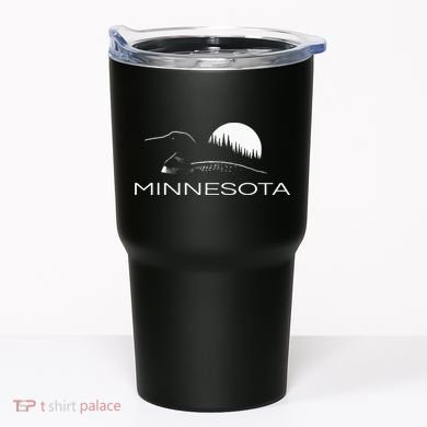 Minnesota Loon And Trees In Moonlight Tumbler