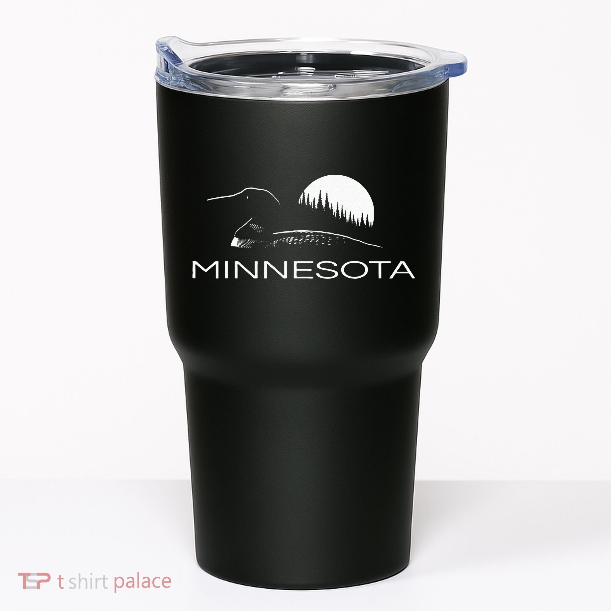 Minnesota Loon And Trees In Moonlight Tumbler