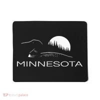 Minnesota Loon And Trees In Moonlight Mousepad thumb 0