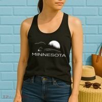 Minnesota Loon And Trees In Moonlight Women's Tank Top thumb 2