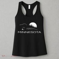 Minnesota Loon And Trees In Moonlight Women's Tank Top thumb 3