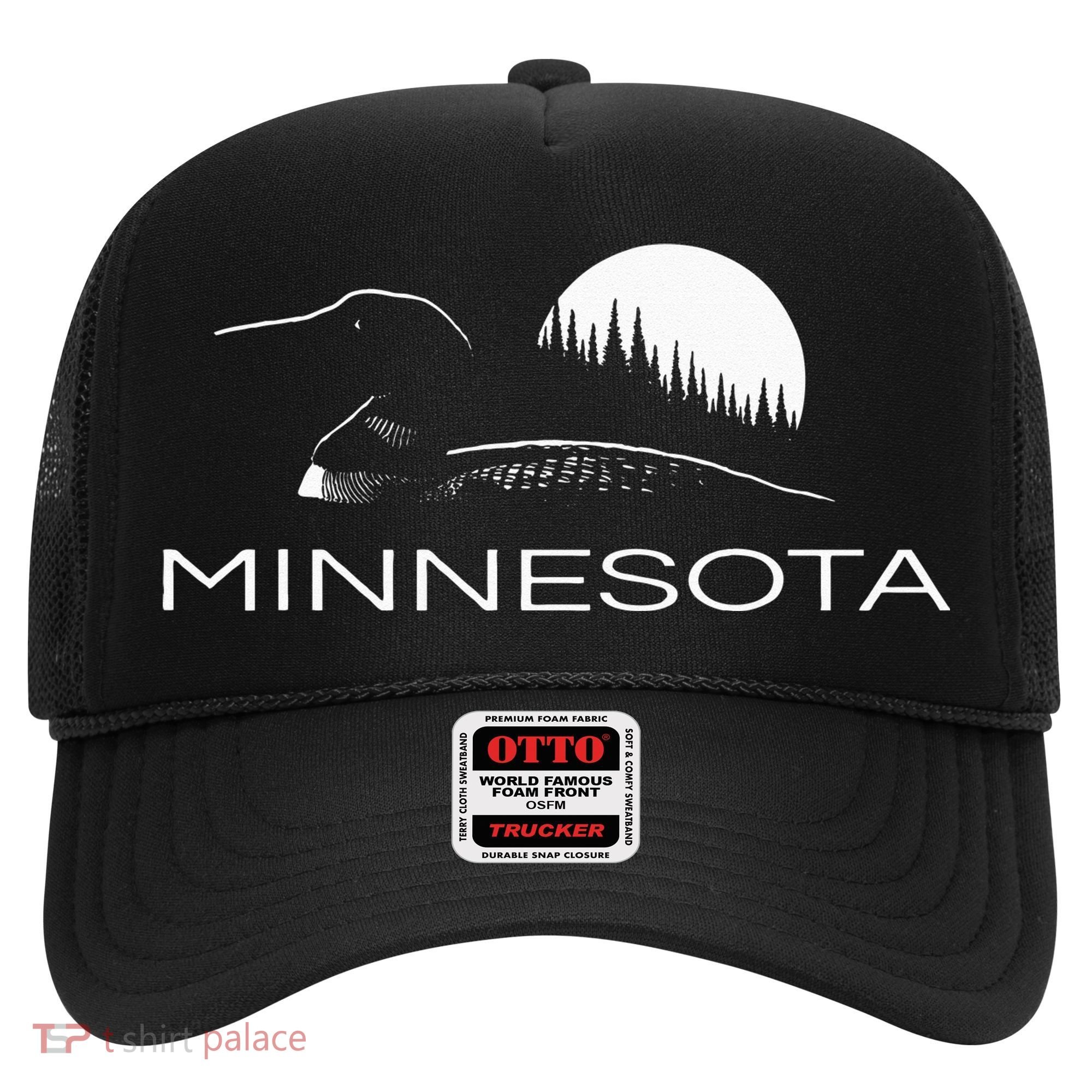 Minnesota Loon And Trees In Moonlight Hat