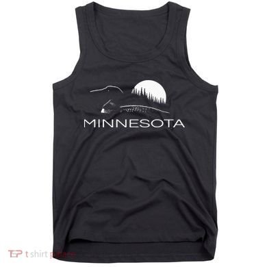Minnesota Loon And Trees In Moonlight Tank Top