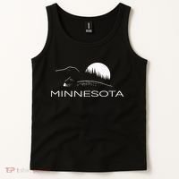 Minnesota Loon And Trees In Moonlight Tank Top thumb 2