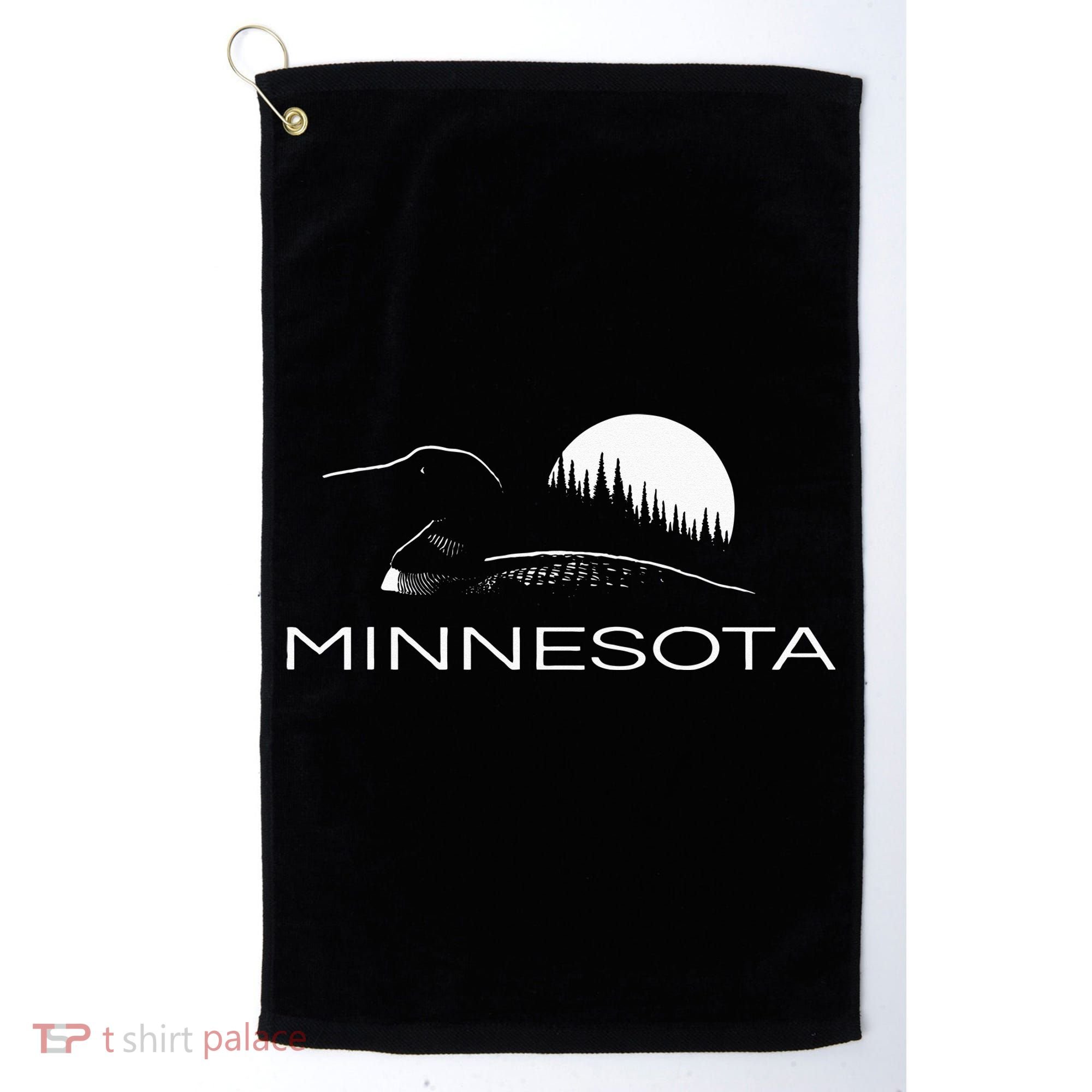 Minnesota Loon And Trees In Moonlight Golf Towel