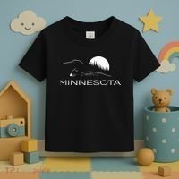 Minnesota Loon And Trees In Moonlight Toddler T-Shirt thumb 3