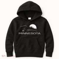 Minnesota Loon And Trees In Moonlight Kids Hoodie thumb 0