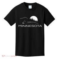 Minnesota Loon And Trees In Moonlight Kids T-Shirt thumb 0