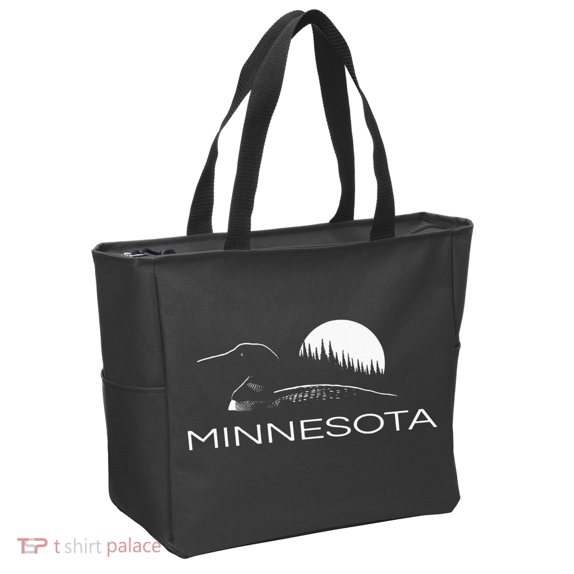 Minnesota Loon And Trees In Moonlight Tote Bag