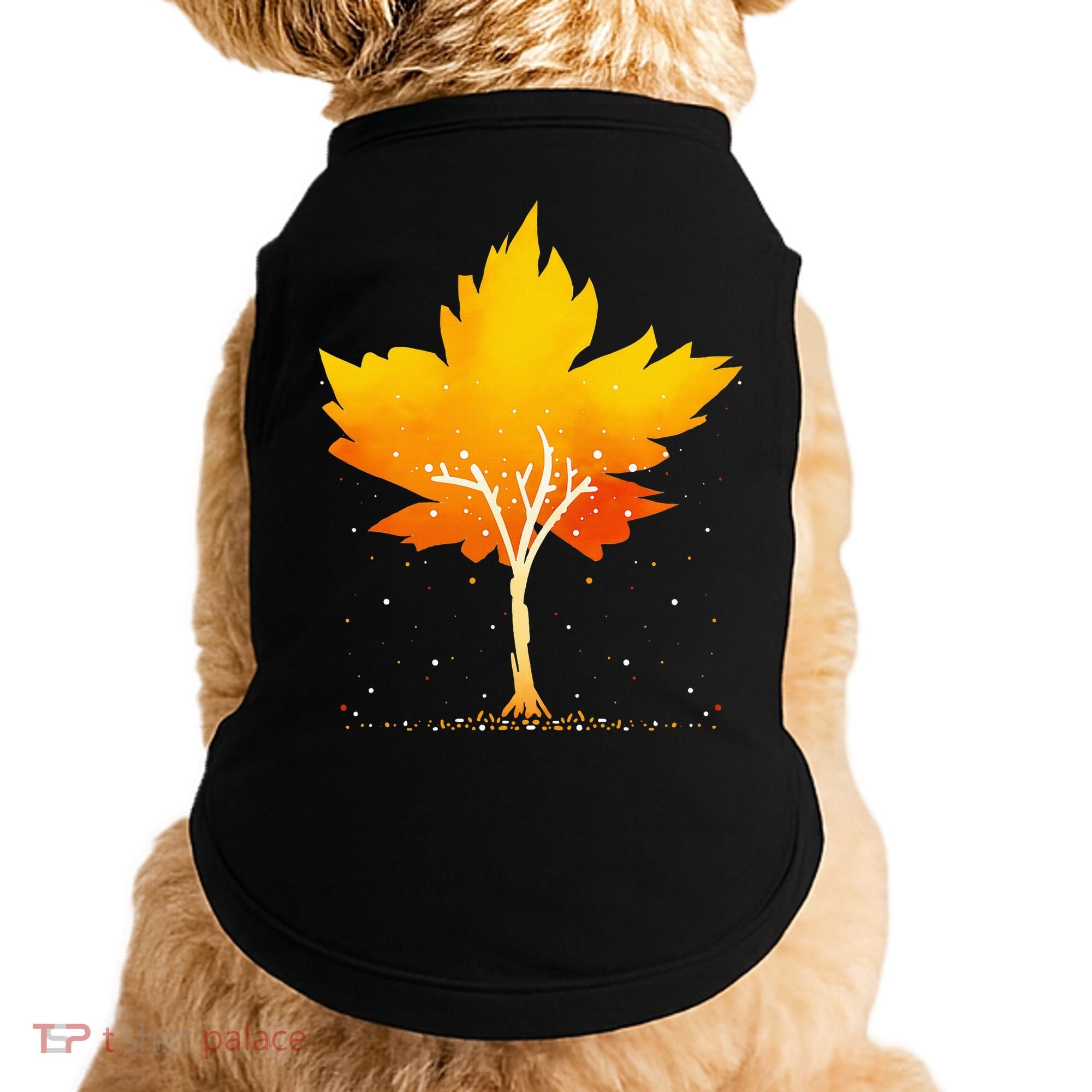 Maple Leaf Autumn Tree Orange Fall Leaves Season Doggie Tank