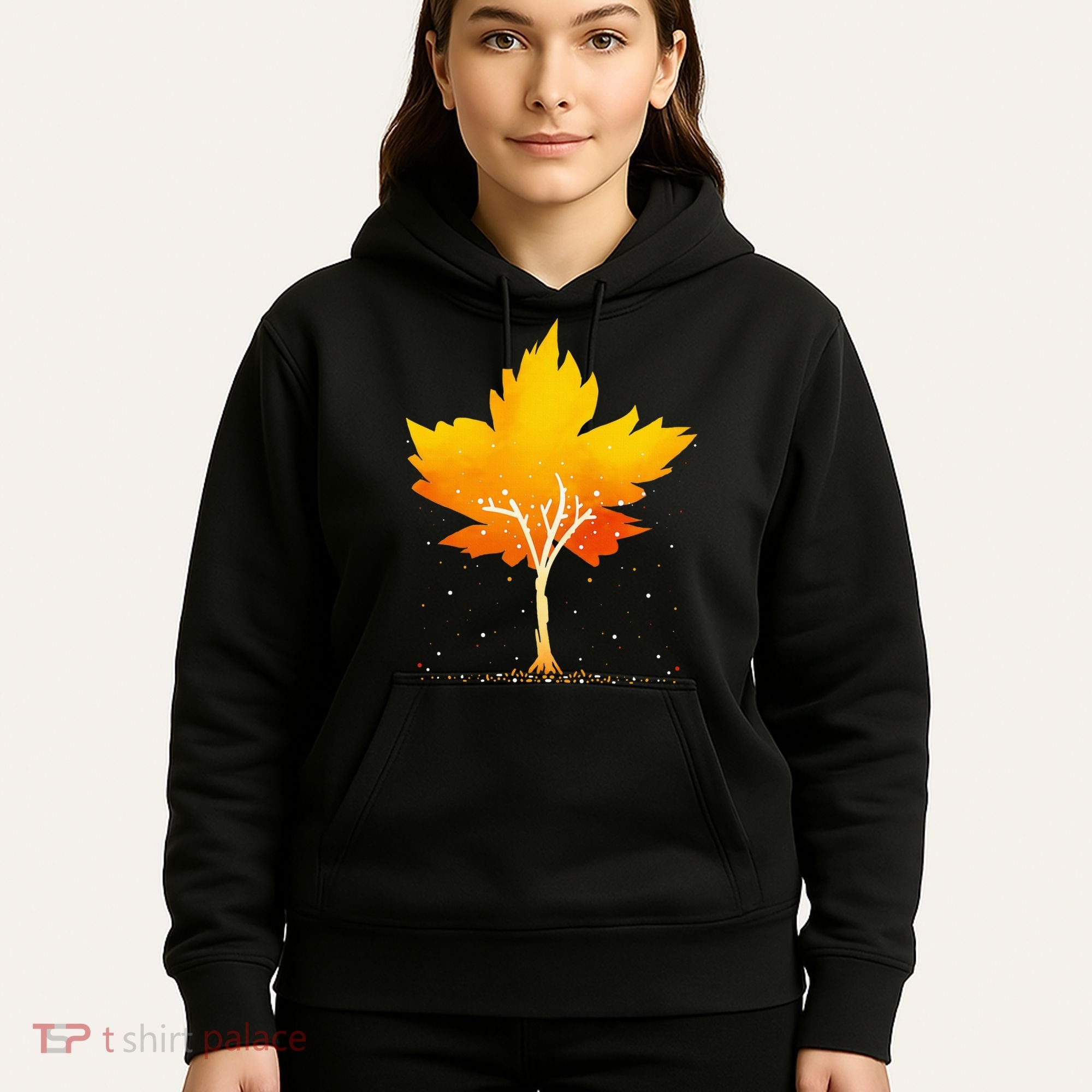Maple Leaf Autumn Tree Orange Fall Leaves Season Hoodie
