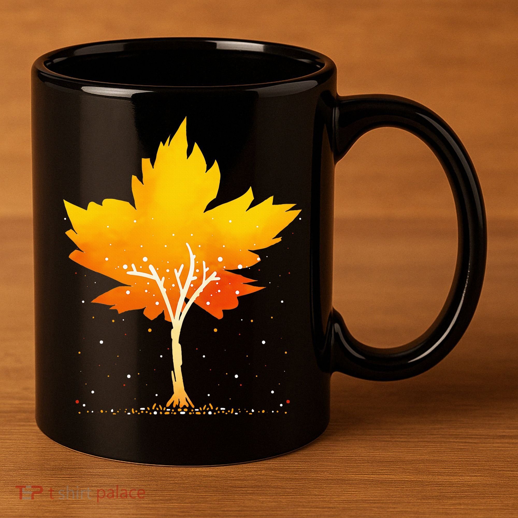 Maple Leaf Autumn Tree Orange Fall Leaves Season 11oz C Handle Ceramic Mug