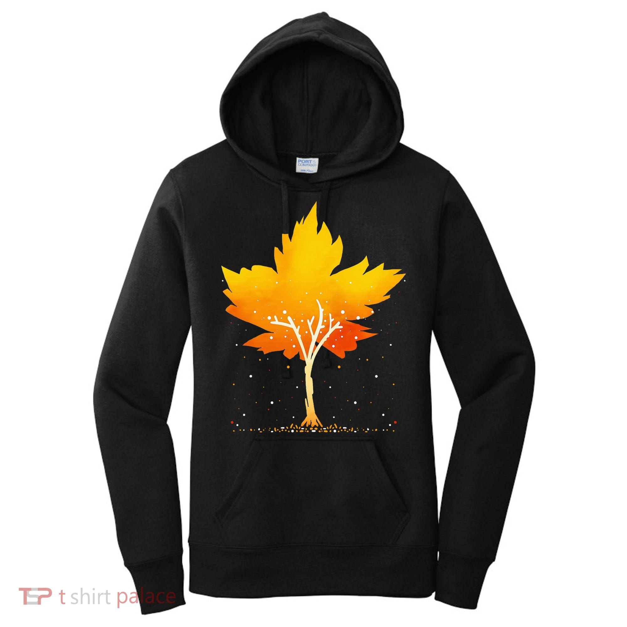 Maple Leaf Autumn Tree Orange Fall Leaves Season Women's Hoodie