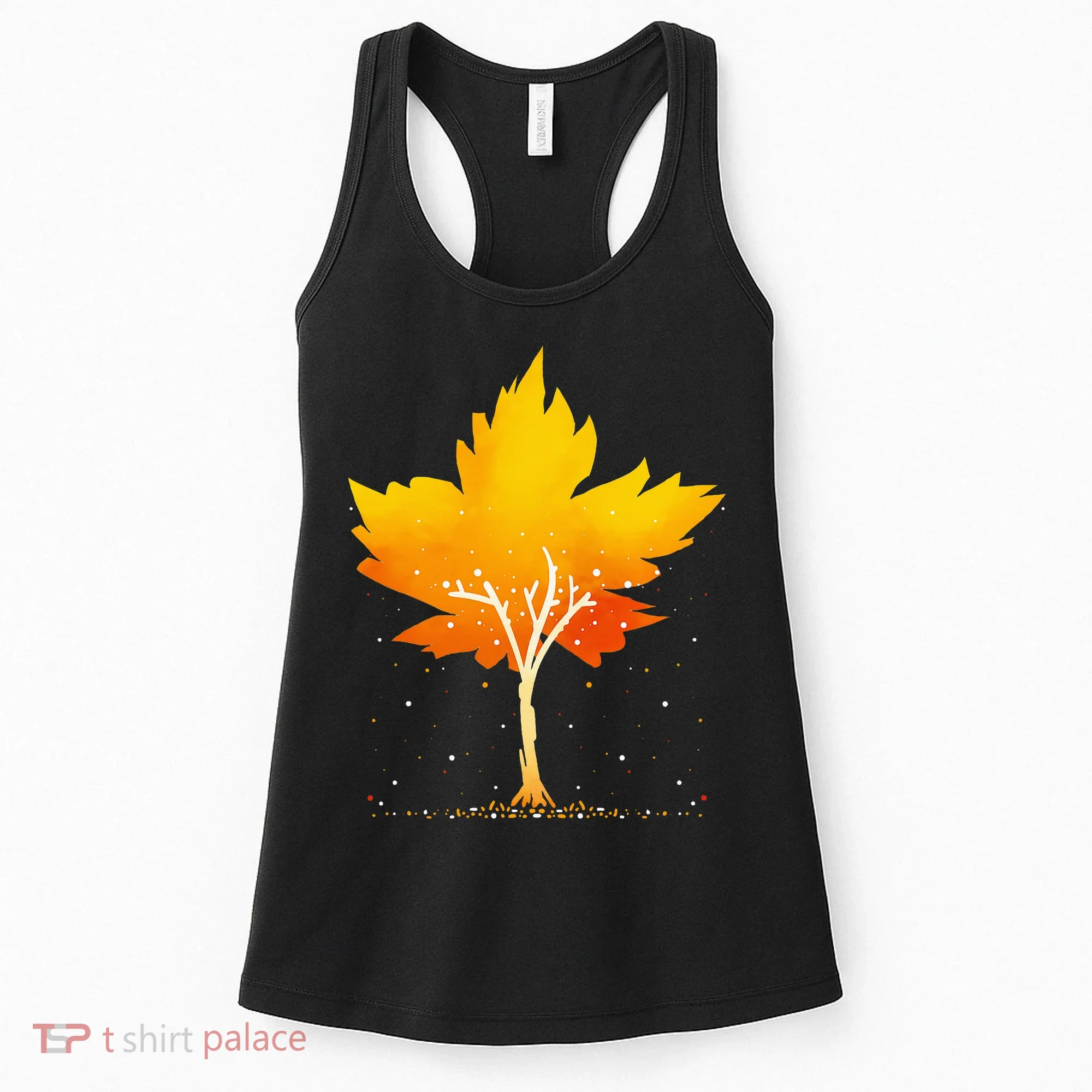 Maple Leaf Autumn Tree Orange Fall Leaves Season Women's Tank Top