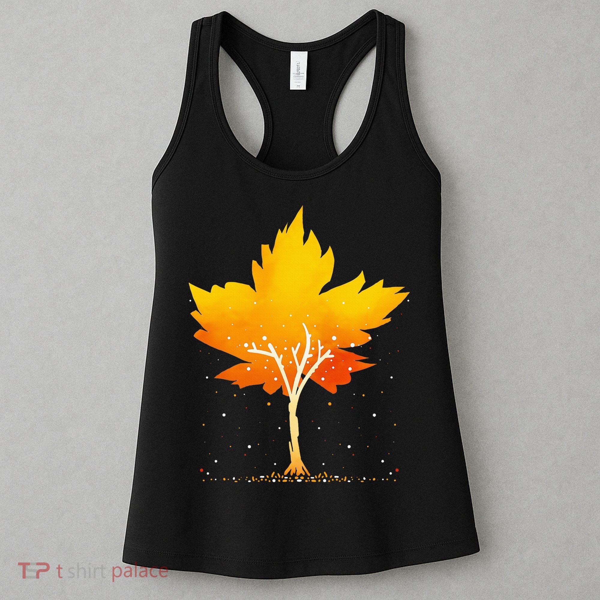 Maple Leaf Autumn Tree Orange Fall Leaves Season Women's Tank Top