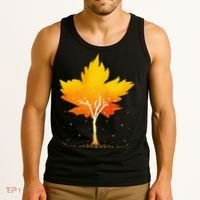Maple Leaf Autumn Tree Orange Fall Leaves Season Tank Top thumb 3