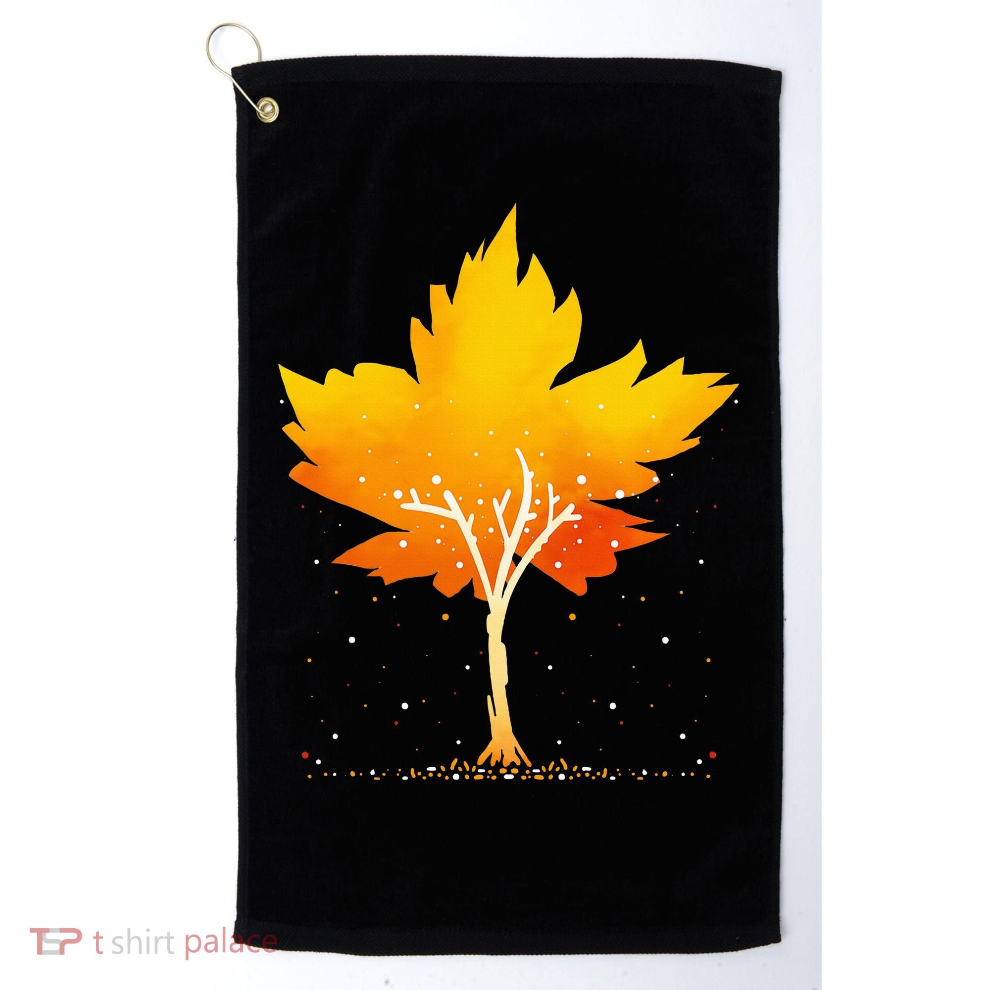 Maple Leaf Autumn Tree Orange Fall Leaves Season Golf Towel
