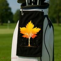 Maple Leaf Autumn Tree Orange Fall Leaves Season Golf Towel thumb 2