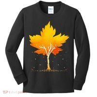 Maple Leaf Autumn Tree Orange Fall Leaves Season Kids Long Sleeve Shirt thumb 0