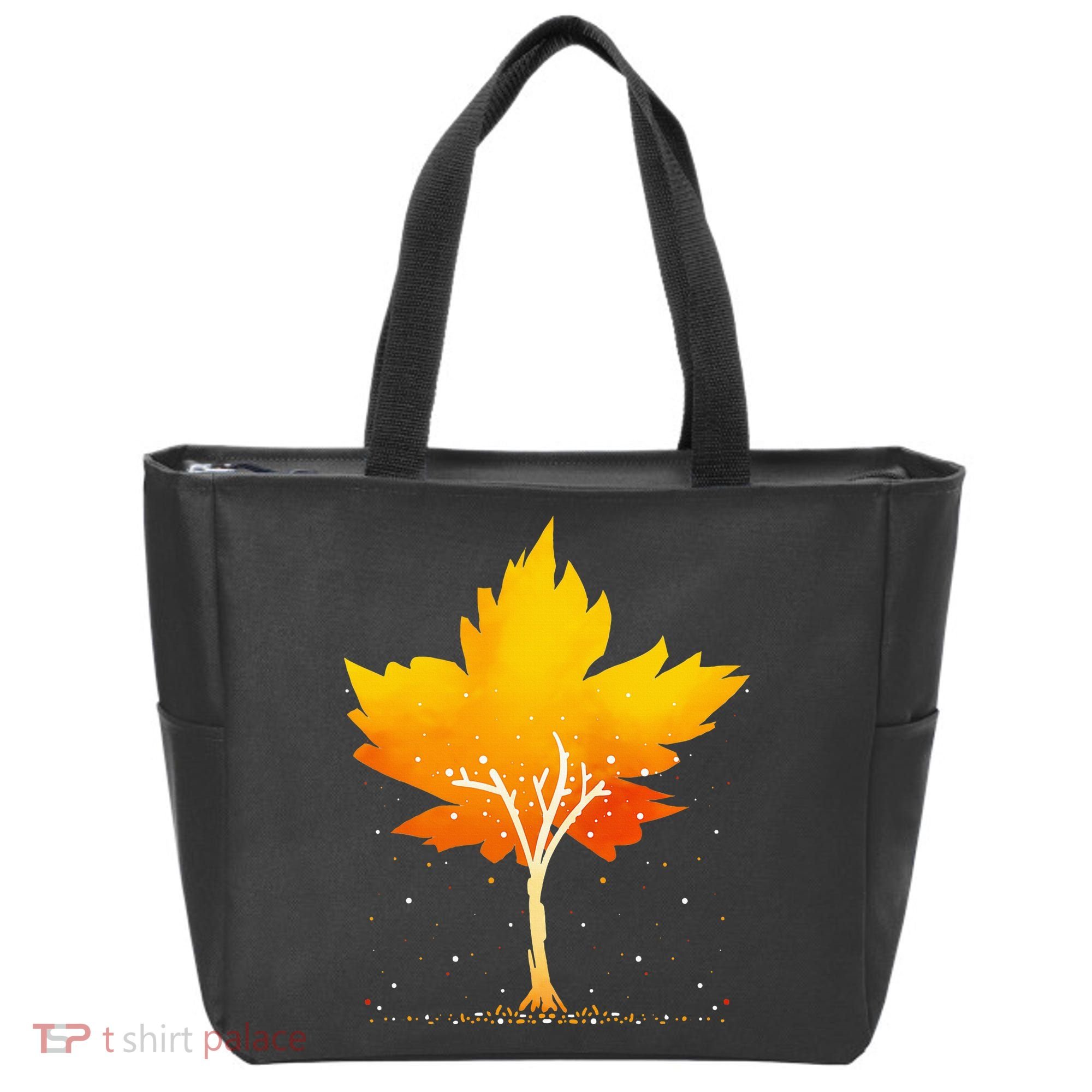 Maple Leaf Autumn Tree Orange Fall Leaves Season Tote Bag