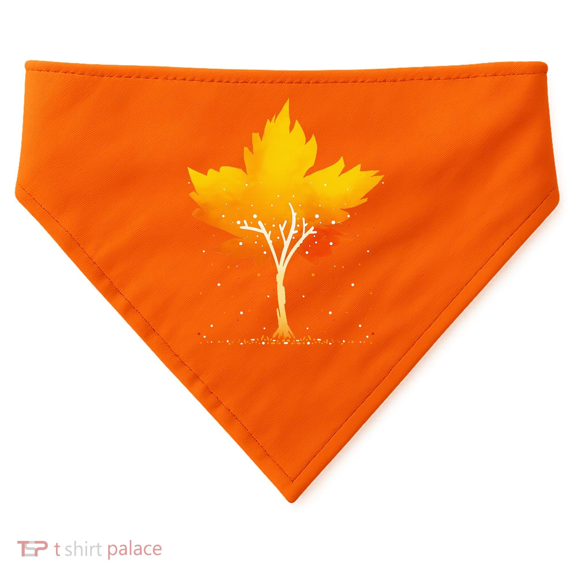 Maple Leaf Autumn Tree Orange Fall Leaves Season USA-Made Doggie Bandana