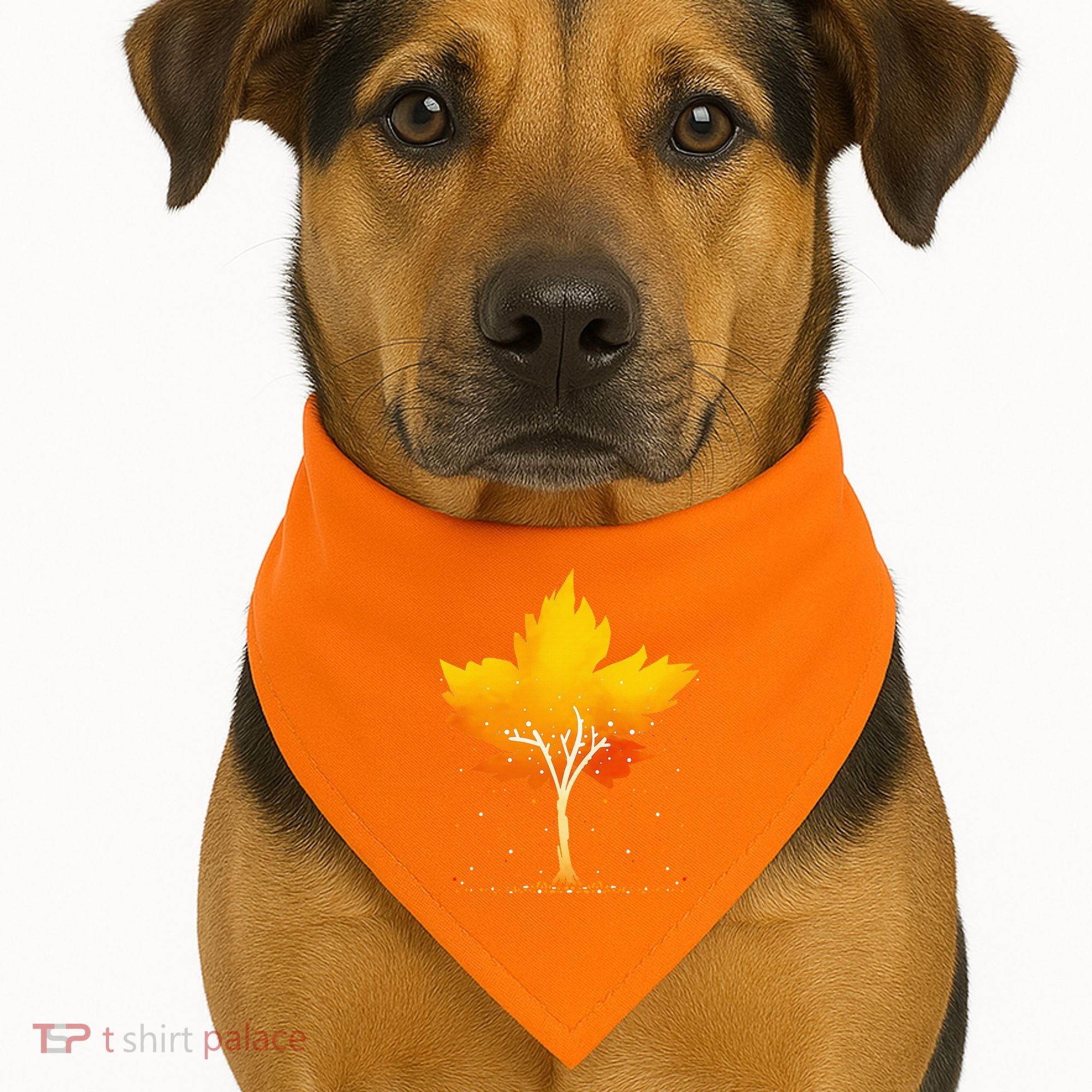 Maple Leaf Autumn Tree Orange Fall Leaves Season USA-Made Doggie Bandana
