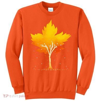 Maple Leaf Autumn Tree Orange Fall Leaves Season Sweatshirt