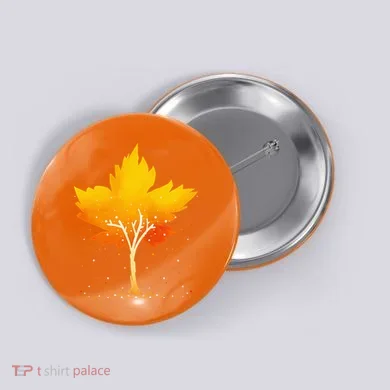 Maple Leaf Autumn Tree Orange Fall Leaves Season Button