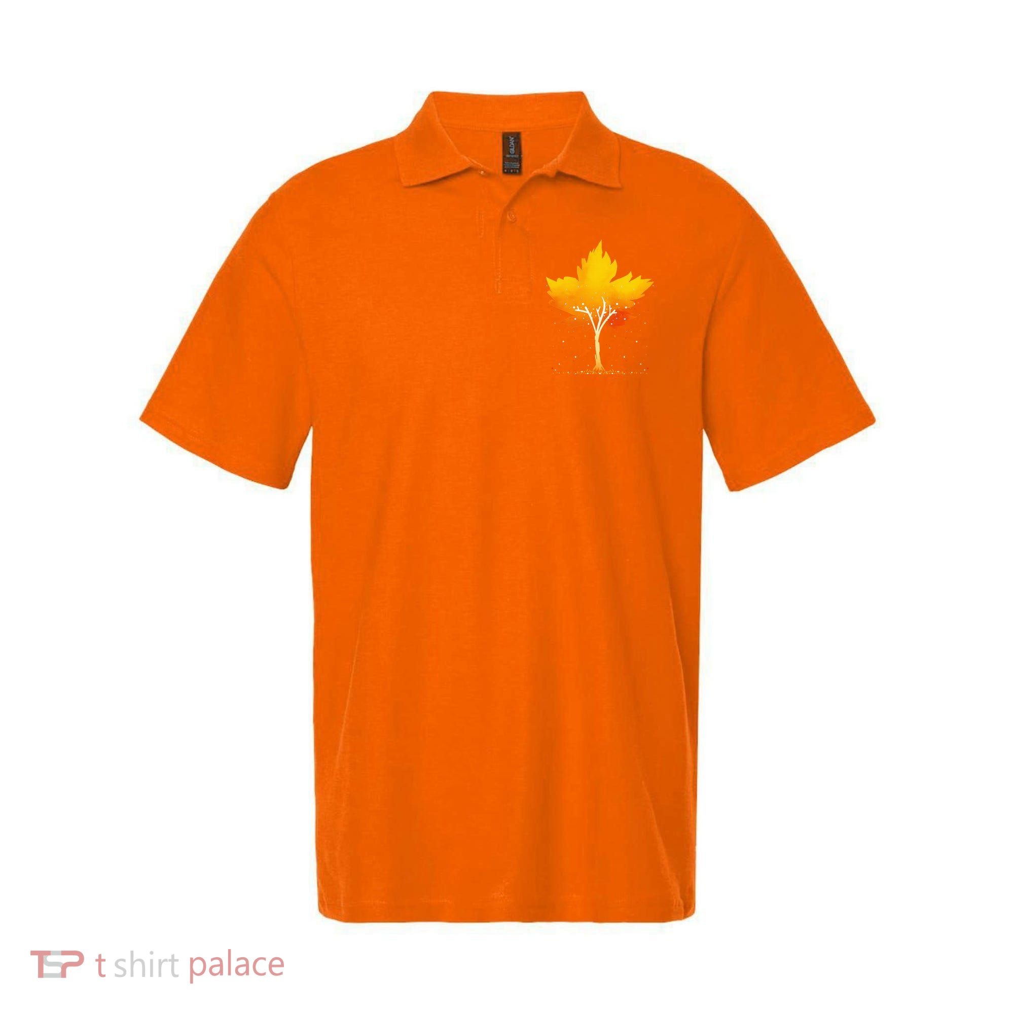 Maple Leaf Autumn Tree Orange Fall Leaves Season Polo