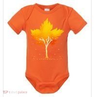 Maple Leaf Autumn Tree Orange Fall Leaves Season Baby Bodysuit thumb 0