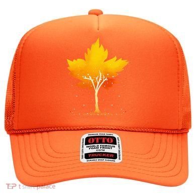 Maple Leaf Autumn Tree Orange Fall Leaves Season Hat